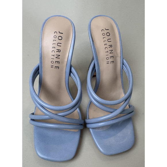Journee Collection Louise Shoes Womens Size 7.5 Slip On Strappy Heels Sandals - Picture 1 of 12